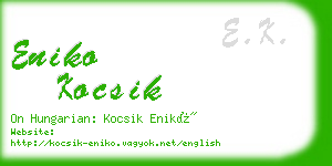 eniko kocsik business card